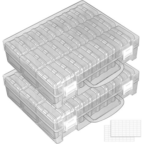30 Grilles Boîtes de Rangement de Perles, Petits Récipients de Rangement Rectangulaires Avec Couvercles à Charnière pour Perles, Artisanat, Petits Objets (2 Paquet) (1/5)