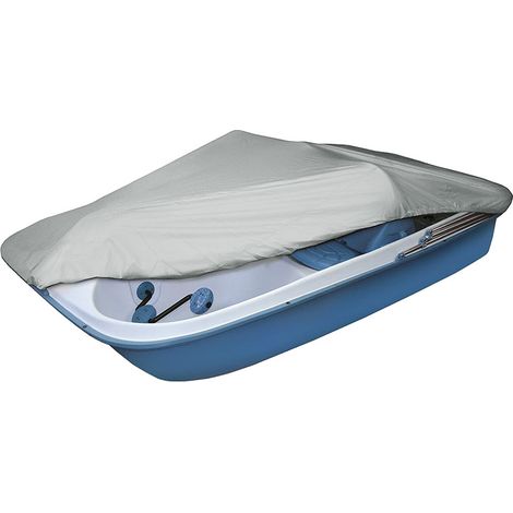 Schutzhaube für Boot aus silbernem Nylon, 210D, wasserdicht, UV-, Regen- und Staubabweisend – Größe 286 x 200 cm mit Fransenabschluss – Ideal für den Außenbereich-lsw