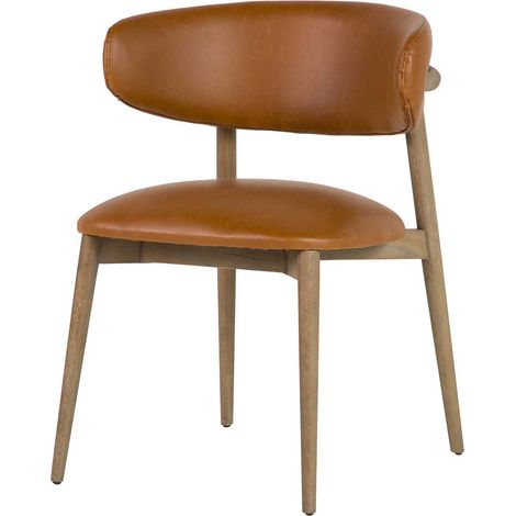 Stuhl aus braunem Eschenholz, 59 x 56 x 80 cm (1/5)