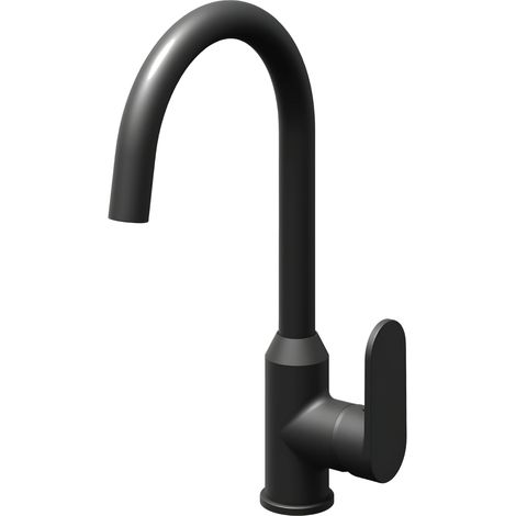 Miscelatore monocomando lavello cucina canna orientabile sofia installazione rapida finitura- nero opaco - confezione 1 (1/5)