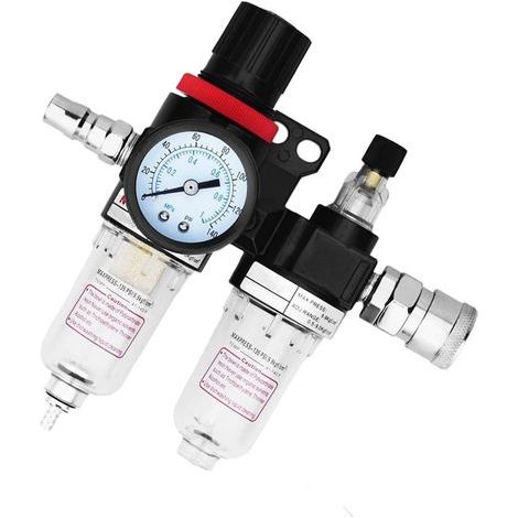 Luftkompressorfilterregler, Öl- und Wasserabscheider, Wasserfilter mit Manometer für Druckluftwerkzeuge (1/5)