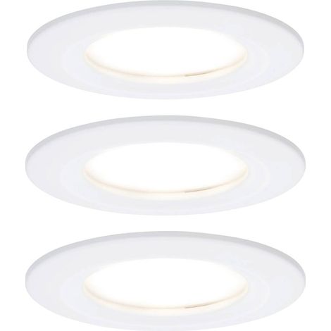 Paulmann – Spot encastrable salle de bains 3x6W IP44 – Lumière blanche chaude 2700K – Aluminium – Ø 78mm – Faible profondeur d'encastrement 45mm