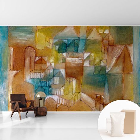 Papier peint intissé décoratif pour salon chambre et cuisine Facile à poser avec colle Structures géométriques 416x254 cm (1/5)