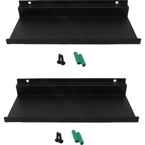 Étagère murale en fer multi-usage avec panneaux acoustiques, idéale pour le salon, la chambre, le bureau et la cuisine. Installation facile. Dimensions : 10 x 25 cm (lot de 2). (1/4)