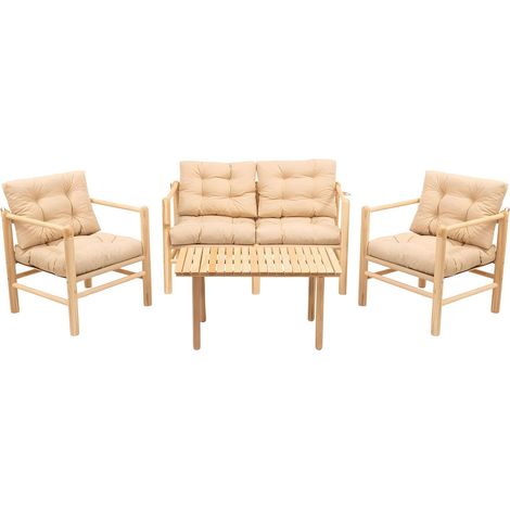 Set Tisch und Stühle Frigento, 4 Plätze, Weiß