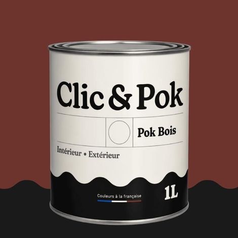 Peinture Bois Extérieur – POK BOIS - 1L - RAL 3009 - Rouge oxyde- Résistante aux intempéries - Ne s'écaille pas