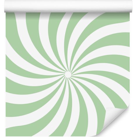 Carta da parati hippie bianca e verde menta per soggiorno e camera da letto 50x1000 cm (1/5)