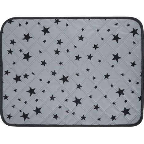 Tapis de cage pour cochon d'Inde en polaire absorbante, réutilisable, lavable et antidérapante avec motif étoiles pour animaux de compagnie (60 x 45 cm) (1/5)