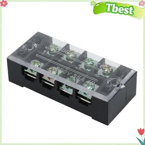 Tbest Bornier de circuit de terre Bornier TB fixe à grand courant, 4 pièces, bornier de Circuit informatique audio 4 postes (3504) (1/5)