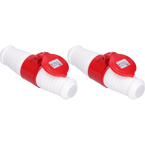 Lot de 2 connecteurs de prise industrielle 5 broches IP44 triphasés mâle/femelle 16 A 380 V-415 V (1/5)