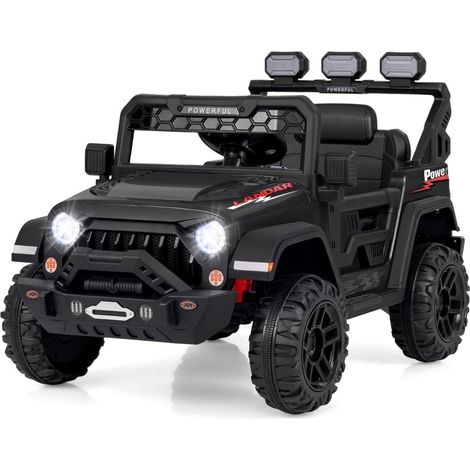 Kinder elektroauto mit 24g fernbedienung amp usb amp licht amp musik 12v kinderauto jeep auto schwarz