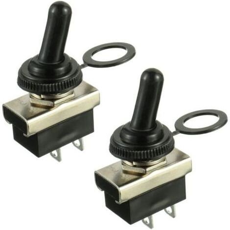 KN3(D)-101 Interrupteur à bascule marche/arrêt 12V 25A 2 positions 2 broches étanche avec couvercle en caoutchouc (2 pièces) (1/4)