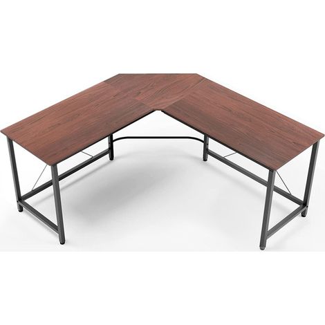 SCRIVANIA ANGOLARE OFFICE 150X150XH74CM NOCE ROSSA (1/2)