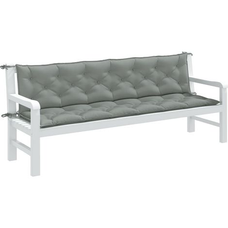 Gartenbank-Auflagen 2 Stk. Melange Hellgrau 200x50x7 cm Stoff