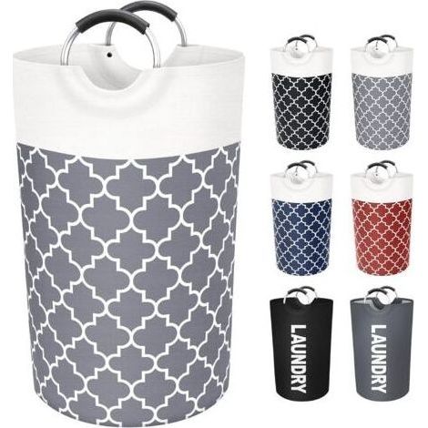 Grand panier à linge, panier à linge, sac à linge, pliable, haut avec poignées, étanche, voyage, salle de bain, collège, essentiels de rangement pour dortoir universitaire, famille (gr (1/5)