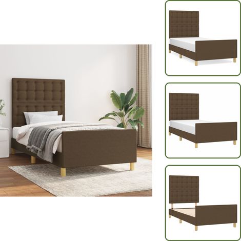 Cadre de lit sans matelas et tête de lit marron foncé 80x200cm - Cadre De Lit - Lit Avec Têtière - Literie - Meuble Chambre - Sommier (1/5)