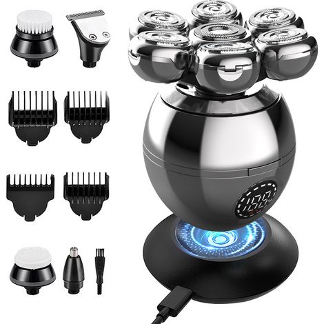 Rasoir Électrique Homme, Écran LCD, Lavable, Recharge USB, Multifonction, Kit de Rasage (1/5)