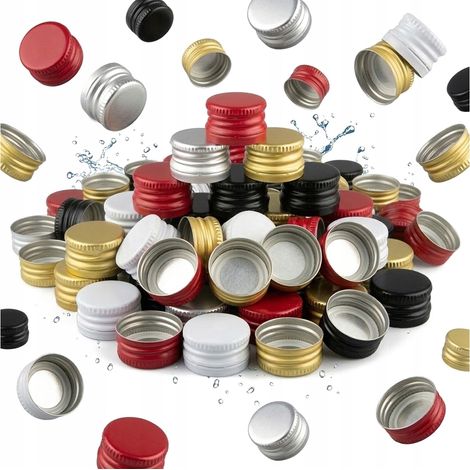 50x Flaschenverschlüsse fi18 18x12 Mini-Aluminium-Alkohol-Liköre (1/5)