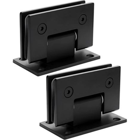 Set di 2 cerniere a 90 gradi per porta doccia in vetro, clip per porta bagno in acciaio inox nero per porte da 8-12 mm (1/5)