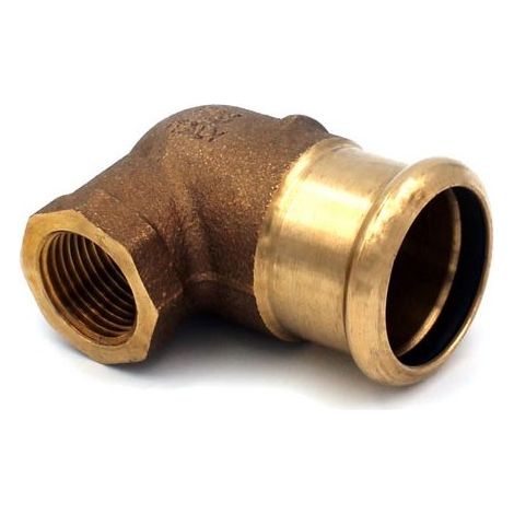 Gomito misto 90° FF filetto F ø15 x 1/2"F AESPRES in rame a pressare 698102015