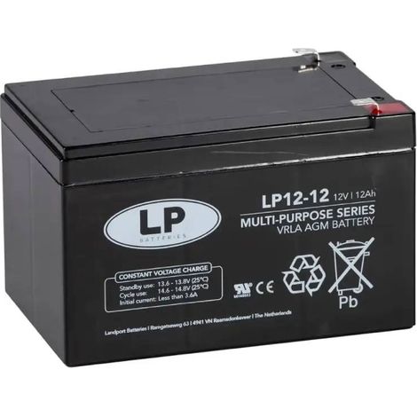 Batería de Seguridad 12V 12Ah (20Hr) Landport – NSA LP12-12 T2