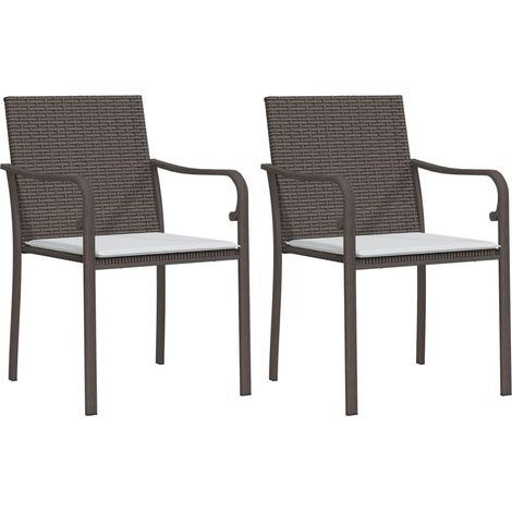 Maison Exclusive - Sedie da Giardino con Cuscini 2pz Marroni 56x59x84cm Polyrattan