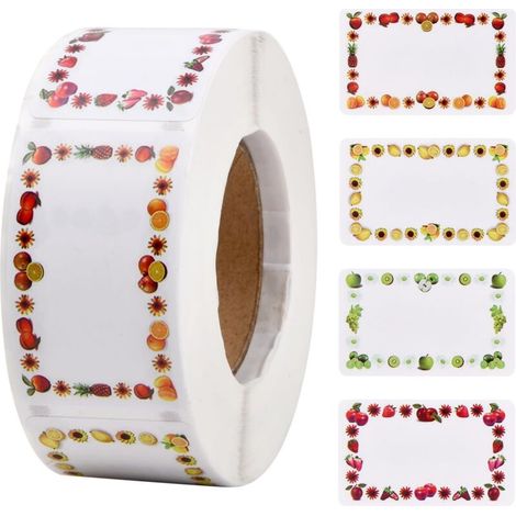 500 étiquettes de confiture, 5 x 3 cm, étiquettes adhésives pour fruits, étiquettes vierges, autocollants pour emballage cadeau, étiquettes autocollantes pour pots de cuisson, cadeau (1/5)
