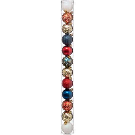 Lot de 12 Boules de Noël "La Piste" 6cm Multicolore
