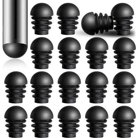 royaluxe-24 Pièces Bouchons d'Extrémité Ronds avec Inserts de Tube en Plastique de Diamètre Extérieur de 16 mm Tube d'Embouts de Pied de Chaise Protecteurs de Bouchons en Plastique (1/5)