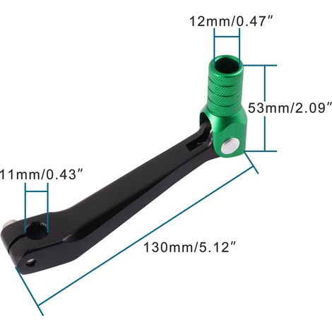 Levier de vitesses de moto compatible avec le levier noir à tête verte Bosuer Apollo 250cc refroidi par air/eau. (1/4)