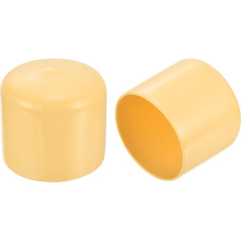 20pcs Embouts en Caoutchouc, 48 mm ID Vis Filetage Protecteur en PVC Embouts de Protection Flexible pour Tube Métallique, Câbles, Fils, Tige, Écrou et Cache Boulon, Beige (1/3)