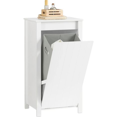 Armario para la ropa sucia, bolsa de lavandería plegable, diseño que ahorra espacio, blanco (1/5)