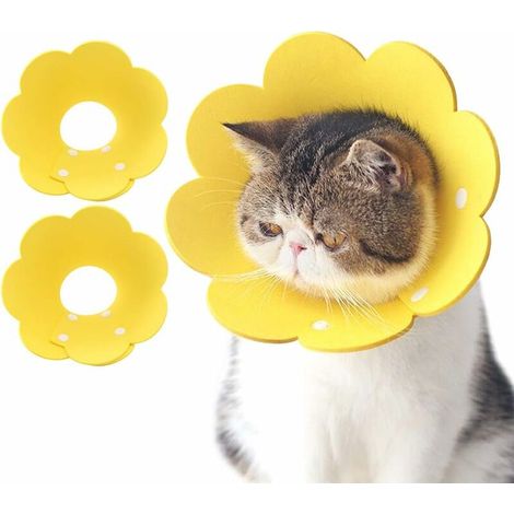 collerette pour Chien,2 pièces Collier Gonflable,Collier de Protection pour Animaux après la récupération de la Chirurgie ou de la plaie pour Chiens et Chats (Jaune) (1/5)