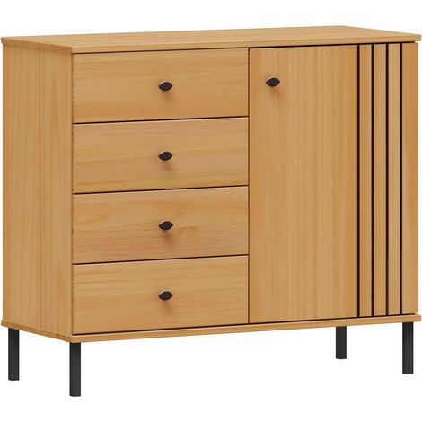 Massivholz Kommode 90cm Kiefer eichefarbig WILLOW-69 (1/5)