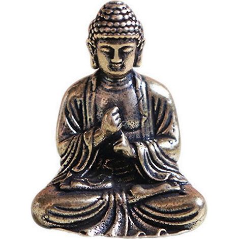 Bouddha Mini Statue Bronze Doré Figurine Chinoise Bouddhisme Pur Décoration (1/5)