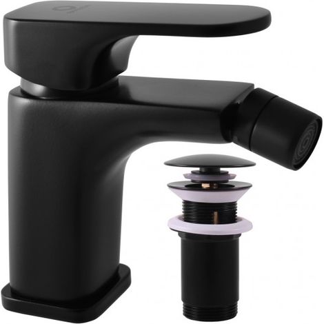 Mitigeur bidet YUKON en laiton noir mat avec siphon (1/3)