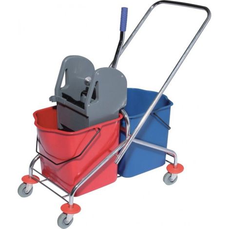 Carrello per la pulizia Sprintus, secchi 2 x 27 l, pressa - 301114