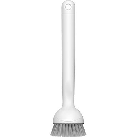 Brosse à vaisselle à long manche rotative à 360°, polyvalente, pour le nettoyage des casseroles et poêles de cuisine. Manche long rotatif, blanc (1 paquet) (1/5)