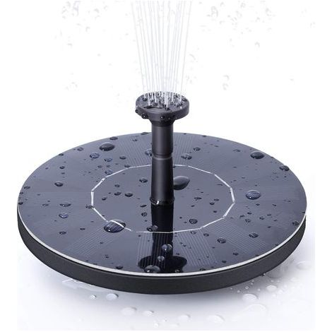 Fuente solar, bonito bebedero para pájaros, kit de bomba de agua solar autónoma para jardín (1,4 W), bomba de riego sumergible para exteriores (círculo) (1/4)