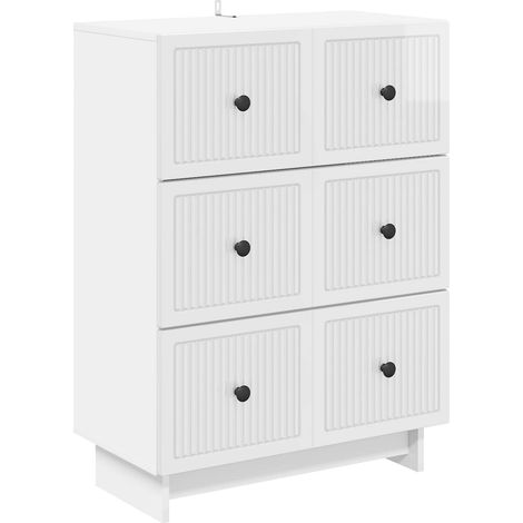 vidaXL  Drawer Cabinet  High Gloss White 66 x 34.5 x 90 cm