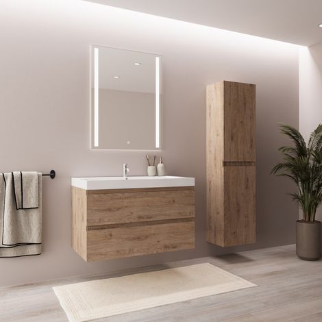 Ensemble meuble vasque 80 cm avec colonne - LOMAZOO Avalon - (1/5)