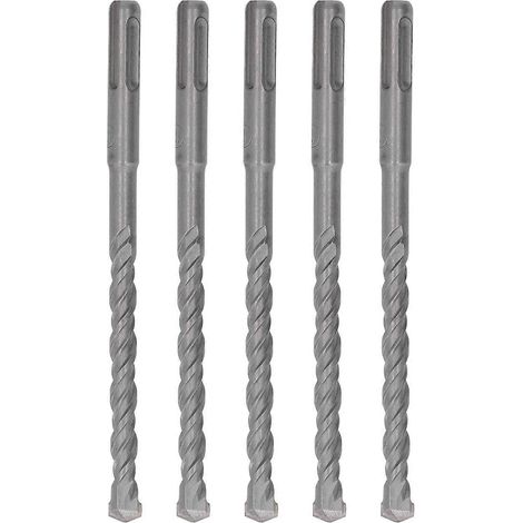 5 Stück Bohrhammerbohrer, 160 mm Länge, 2 Schneiden, selbstzentrierend, Hartmetallspitze, Schlagbohrer für