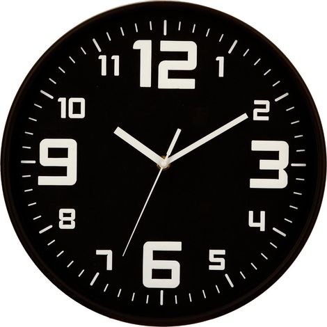 Runde Kunststoff-Wanduhr, Küchenuhr, Uhre - Ø 30 cm