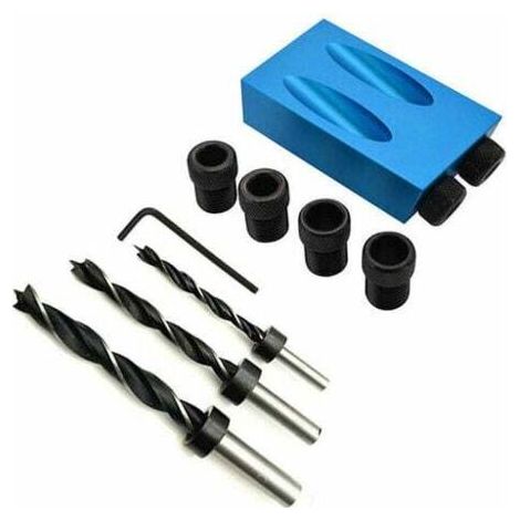Trou De Bricolage Bois De Poche Jig Drill Set Sculpture Outils Vis Carpenter Adaptateur (1/3)