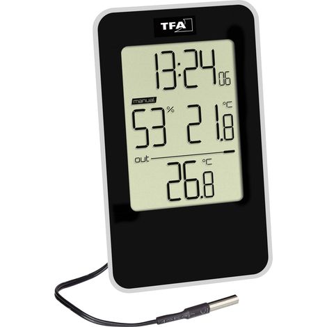 TFA Dostmann  Thermo-/Hygrometer Schwarz 30.5048.01