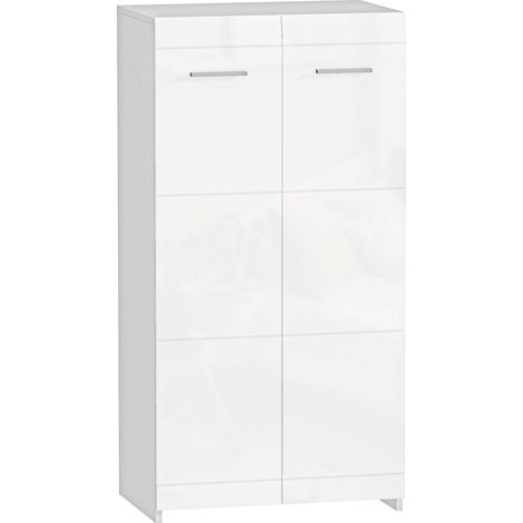 Zapatero con estantes ajustables, blanco brillante, capacidad para 10 pares