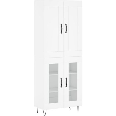 Aparador cómoda mueble de almacenaje organizador cocina salón salón alto 695 x 34 x 180 cm madera de ingeniería blanco 020032674