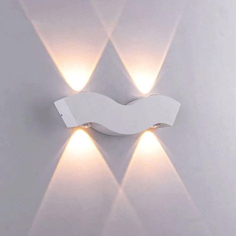 Nouvelle lampe murale à led étanche cour balcon clôture pilier lampe simple jardin créatif extérieur lampe d'escalier blanc 1 pièce - lumière chaude (1/5)