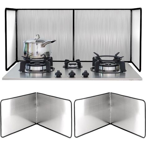 Lot de 2 Plaque Anti Projection Cuisine - Pliable Anti Projection Cuisine - 40 x 30 x 30cm Anti eclaboussure Cuisine - Anti eclaboussure poele pour cuisinière, Rôtir, Évier (1/5)