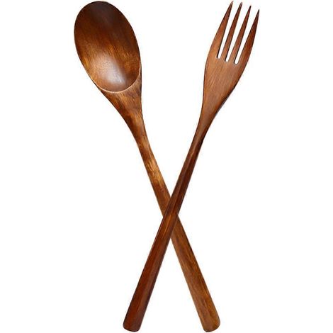 ensemble de cuillère à dessert délicate, fourchette à salade réutilisable, fourchette à apéritif multifonction-22.5X3X1CM-Brown (1/3)